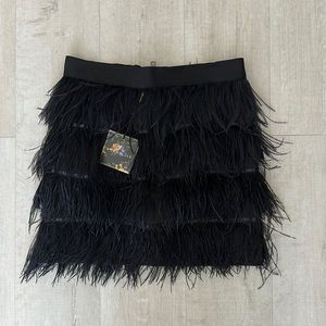 Ostrich Feather mini skirt